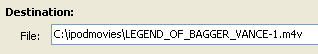 choose iPod movie destination in handbrake