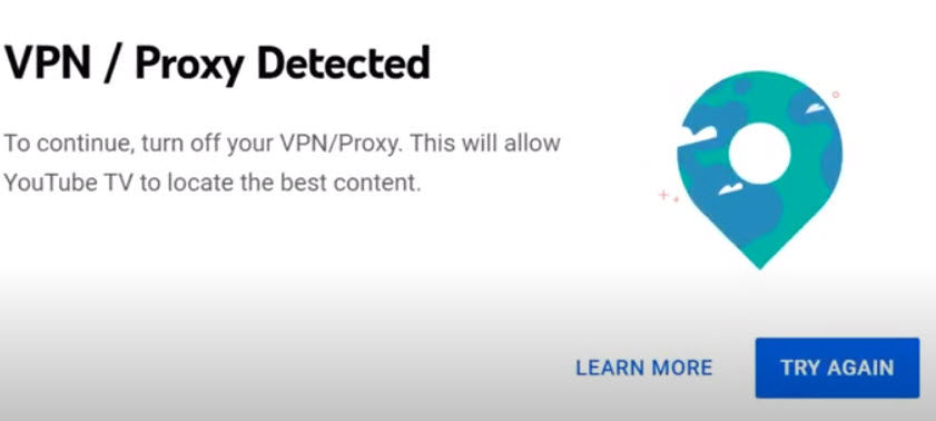YouTube TV Detects VPN
